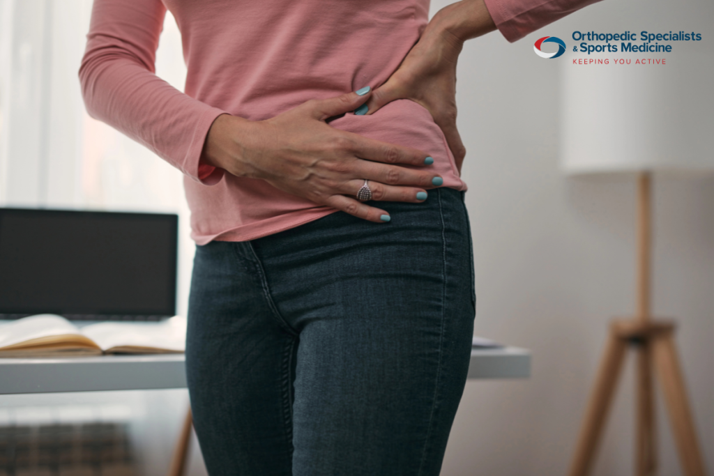 A woman in severe pain caused by a hip dislocation in Ohio.